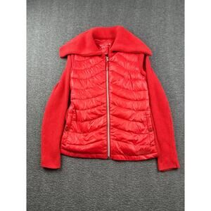 Calvin Klein‎ Performance Red Quilted and Knit Jacket Small